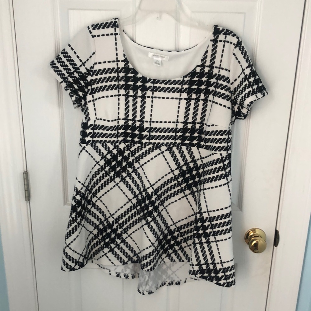 Motherhood Maternity plaid empire waist top